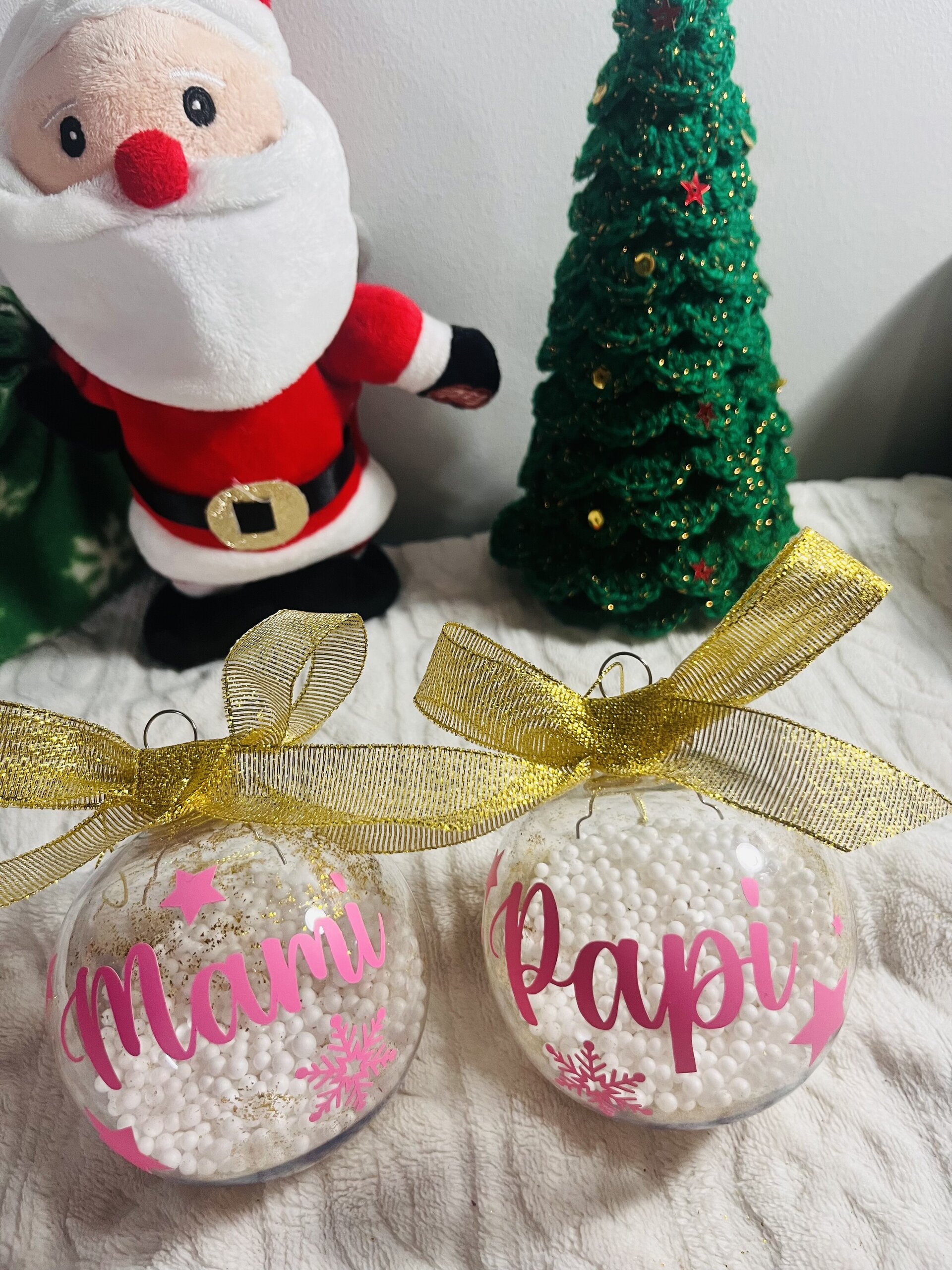 Bola Navidad rosa/gold - 2